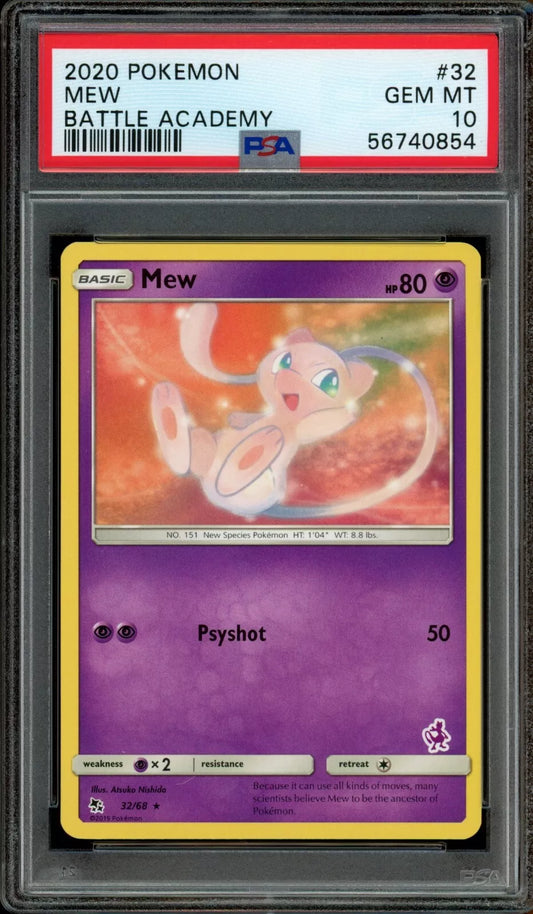 Pokemon PSA 10 Gem Mint 2020 Battle Academy Mew 32/68