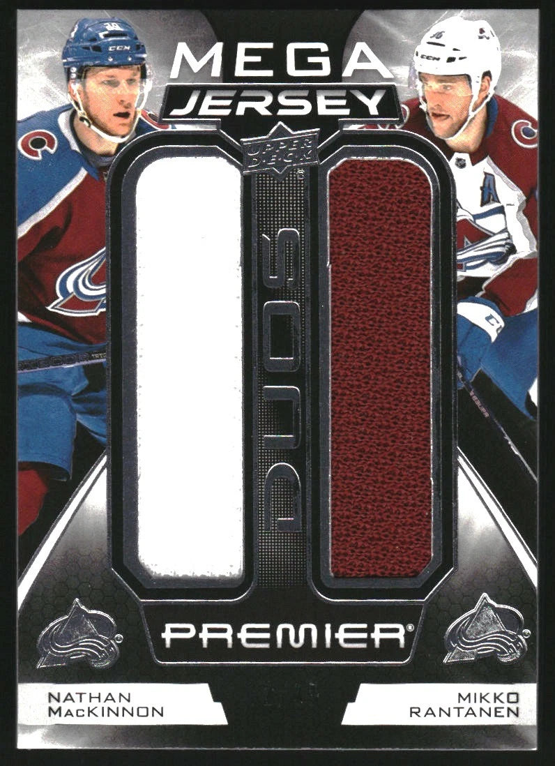 2022-23 UD Premier Premier Mega Jersey Duos #PM2MR Nathan MacKinnon Rantanen /49 -  BigGreenBear.com hockey card 34.50 USD Big Green Bear