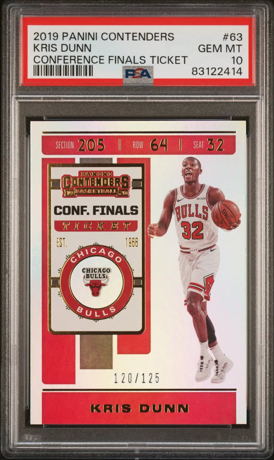 2019 PANINI CONTENDERS #63 KRIS DUNN 1ST PSA 10 POP 1