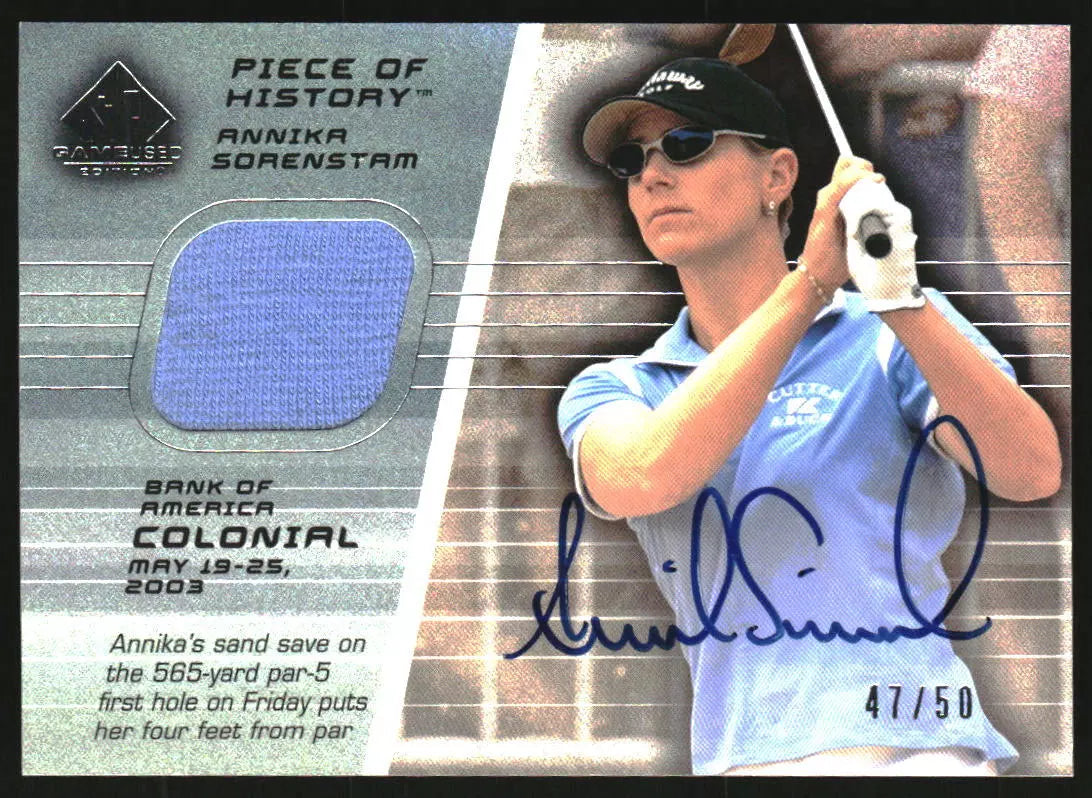 2003 SP Game -Piece of History Autograph Annika Sorenstam Auto /50