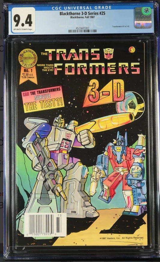 1987 Blackthorne 3D series #25 Transformers #1 In 3-D CGC 9.4