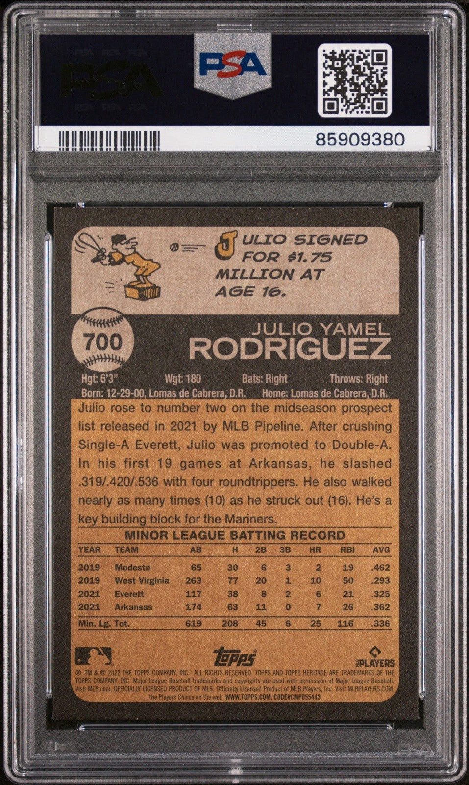 2022 Topps Heritage Julio Rodriguez #700 RC Rookie PSA 10 -  BigGreenBear.com Baseball cards 49.99 USD Big Green Bear