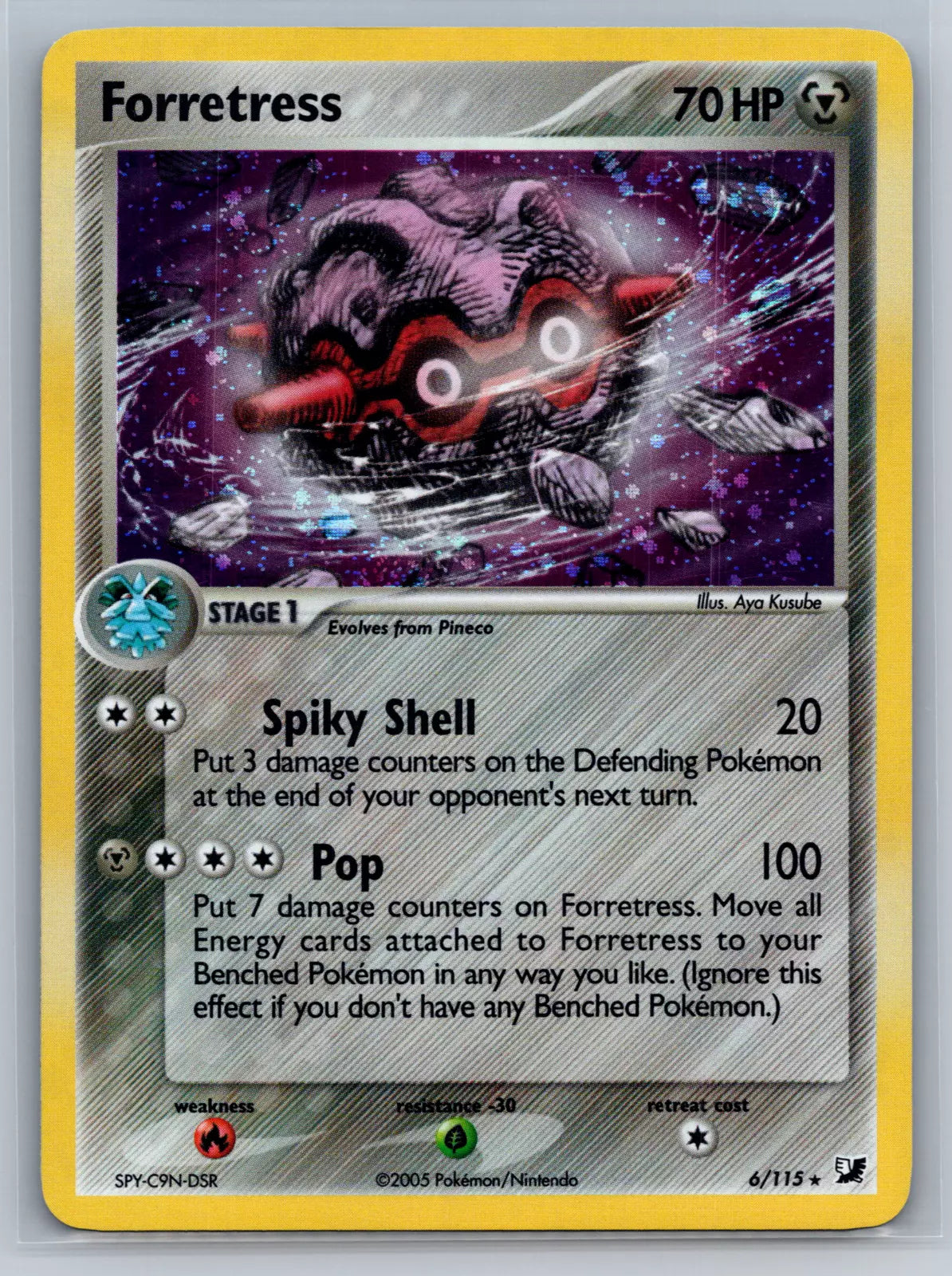 Pokemon TCG English Card Unseen Forces Holo Rare Forretress 6/115