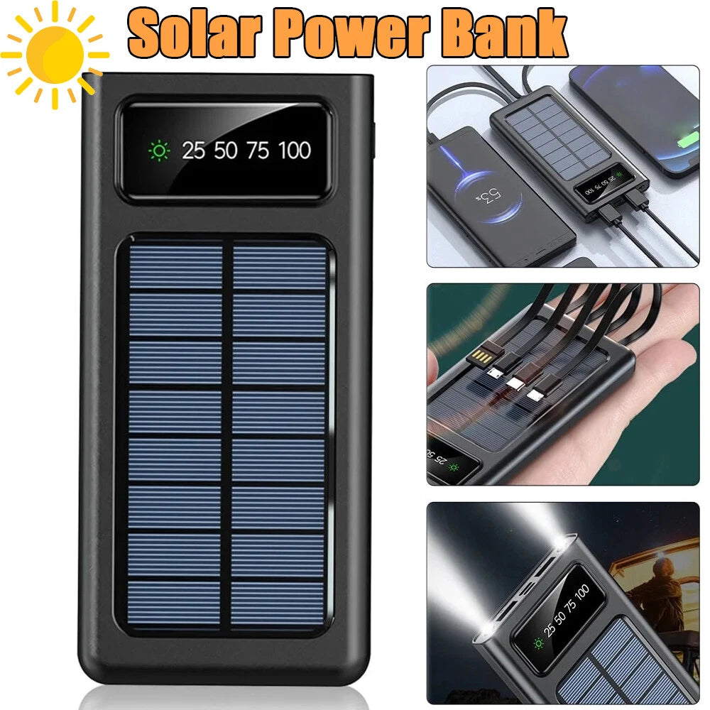2025 Super 40000000mAh Solar Power Bank 4 USB Portable Charger For Cell Phone