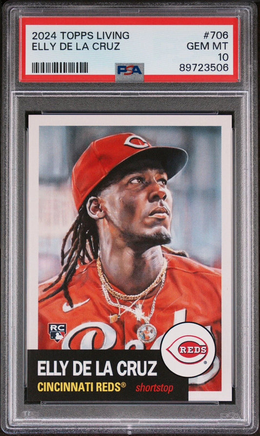 2024 Topps Living Set ELLY DE LA CRUZ RC Rookie REDS #706 PSA 10 -  BigGreenBear.com trading cards 59.99 USD Big Green Bear