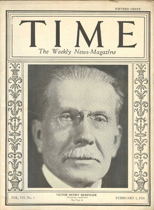 Time Magazine, February 1, 1926, Vol VII, No. 5