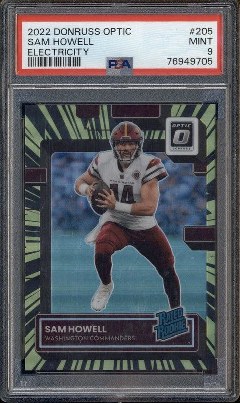 2022 Panini Donruss Optic Electricity #205 Sam Howell RC /65 PSA 9 -  BigGreenBear.com Football card 29.99 USD Big Green Bear