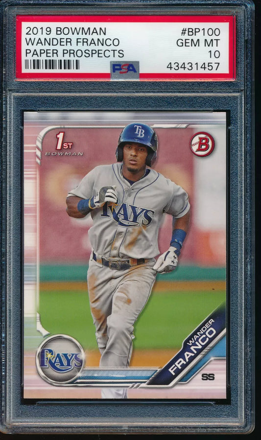 PSA 10 WANDER FRANCO 1st 2019 Bowman Paper Prospects Rookie Card RC GEM MINT