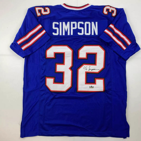 Autographed OJ O.J. Simpson Buffalo Blue Reprint Jersey Size Men's XL