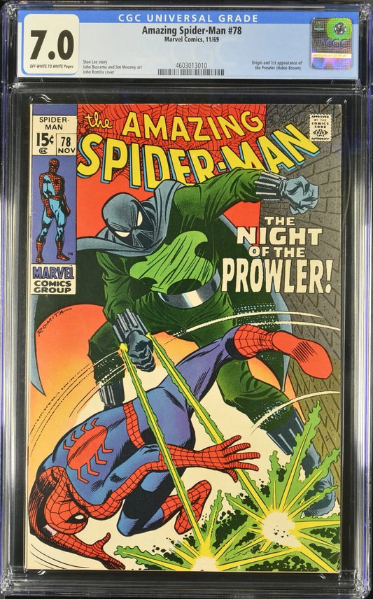 Amazing Spider-Man #78 (1969) Key 1st Appearance The Prowler CGC 7.0 -  BigGreenBear.com Comic 239.89 USD Big Green Bear