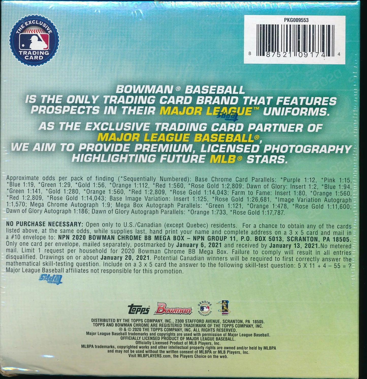 2020 BOWMAN CHROME BASEBALL MEGA BOX EXCLUSIVE