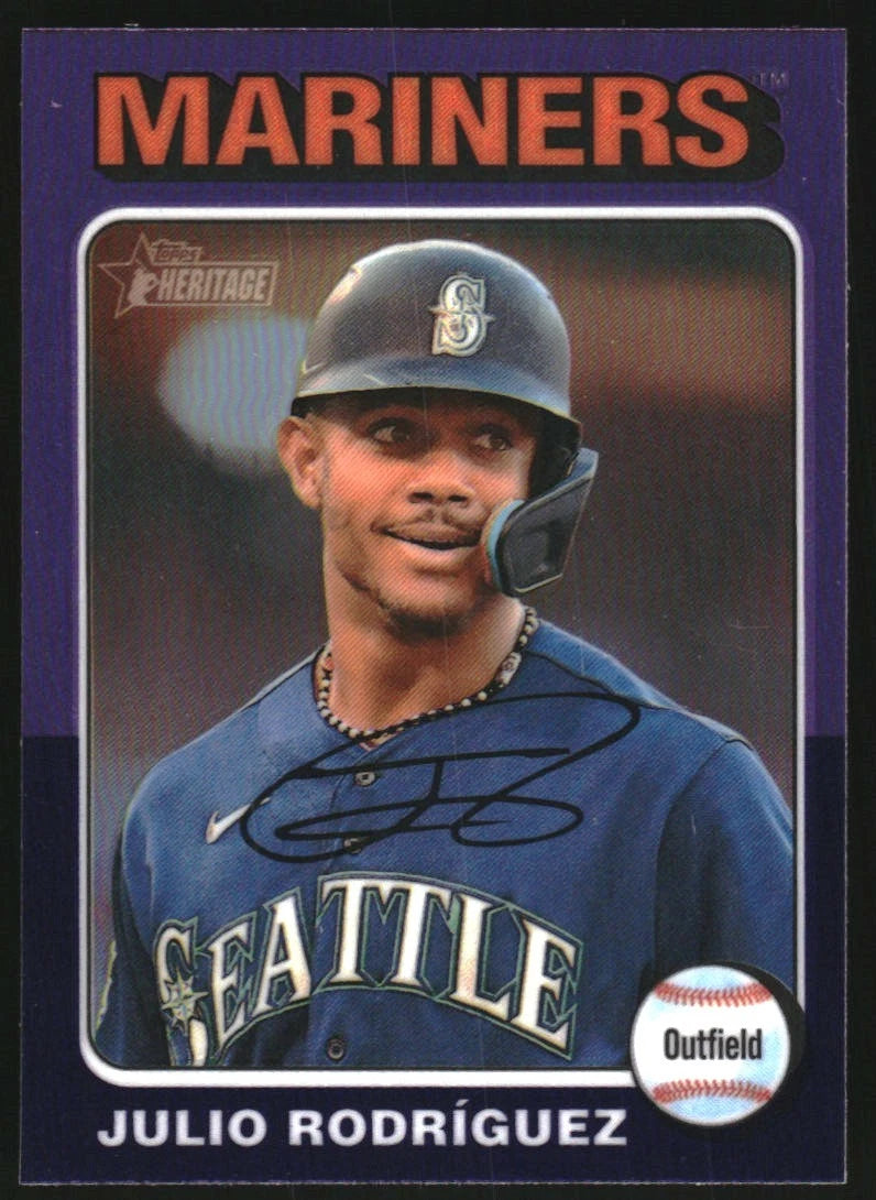 2024 Topps Heritage Chrome Purple Refractors #286 Julio Rodriguez -  BigGreenBear.com Baseball cards 3.69 USD