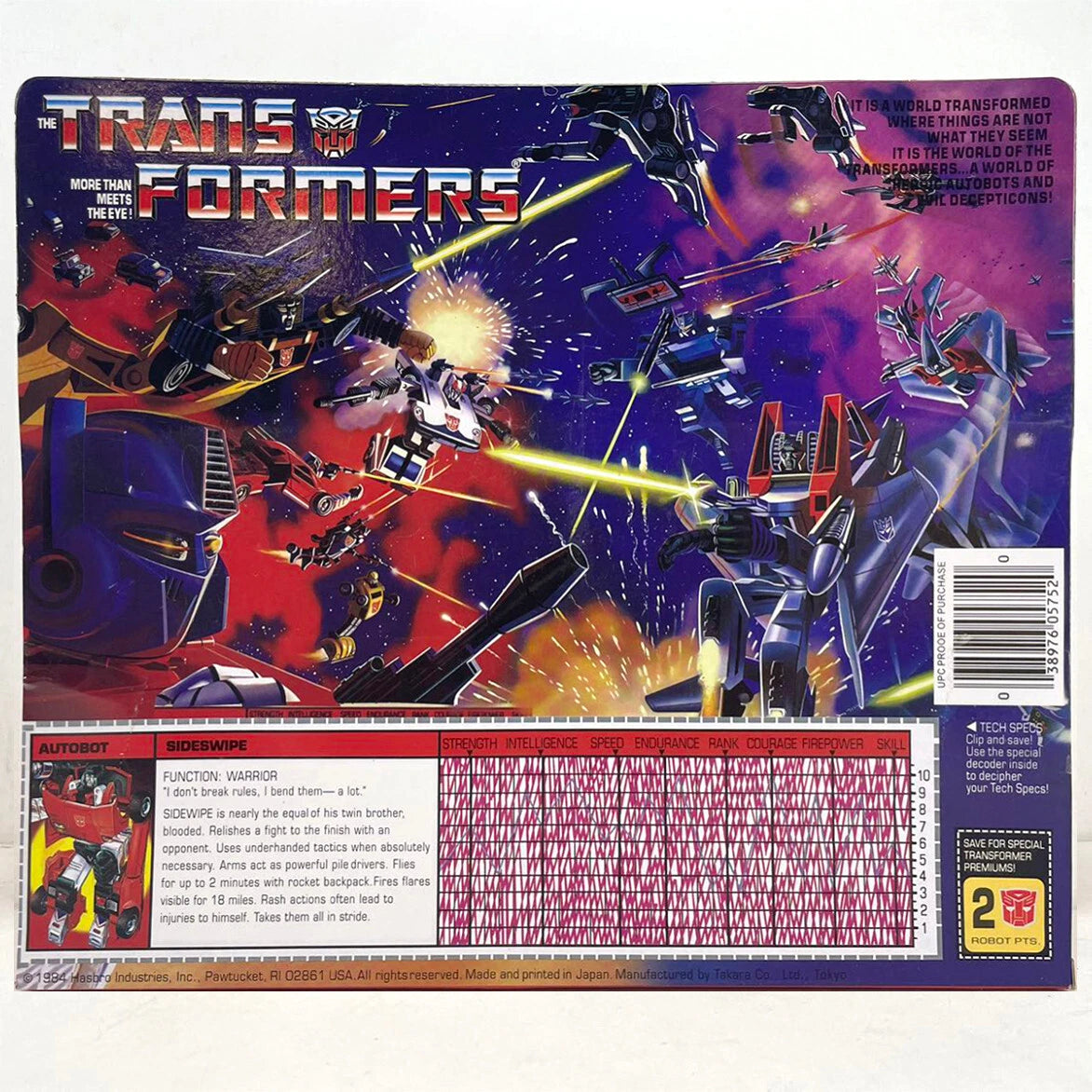 Transformers G1 Sideswipe Autobot Warrior Action Figure Transforming Toy