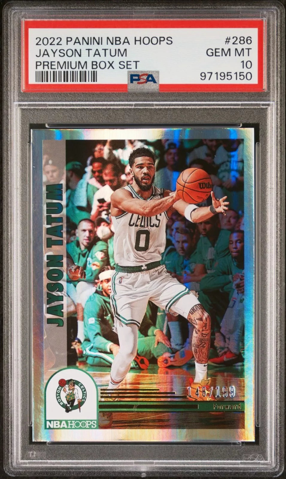 2022-23 NBA Hoops Tribute Premium Box Set 146/199 Jayson Tatum #286 PSA 10