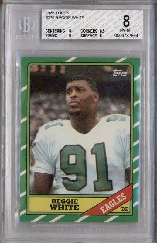 1986 Topps #275 Reggie White RC Rookie BGS 8