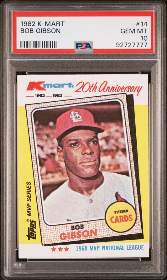 1982 K-MART 14 BOB GIBSON PSA 10 POP 40