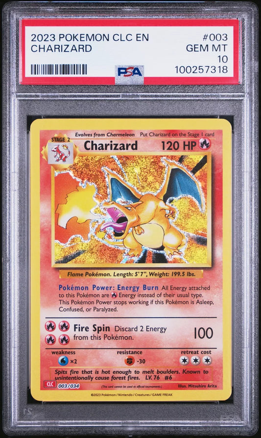 PSA 10 GEM MINT Charizard 003/034 CLC TCG Classic HOLO Pokemon Card