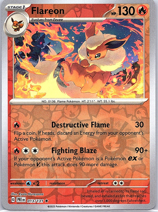 2025 Flareon 013/131 Prismatic Evolutions Reverse Holo