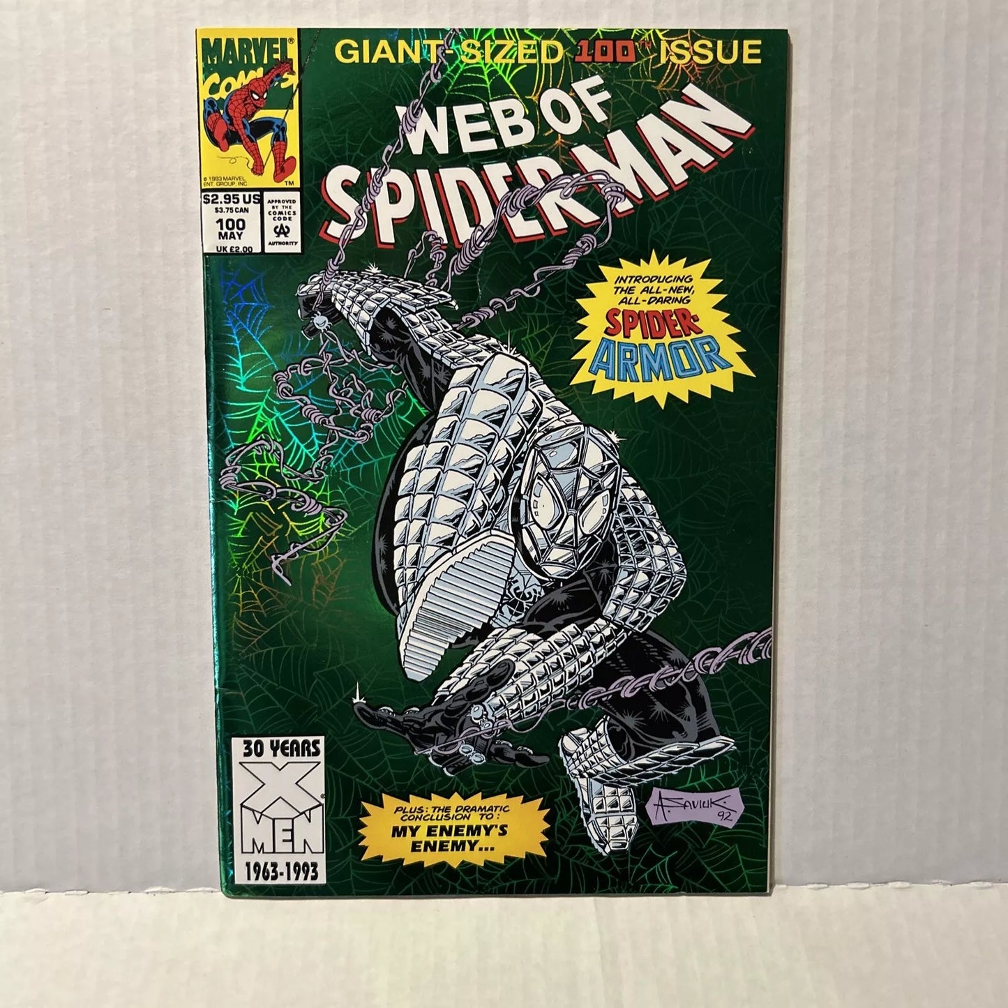 Web Of Spider-Man #100 NM Newsstand Marvel Comics 1993 Green Foil Cover