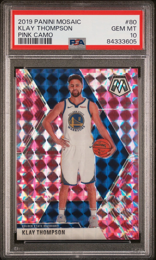 2019 Panini Mosaic 80 Klay Thompson Pink Camo - PSA 10