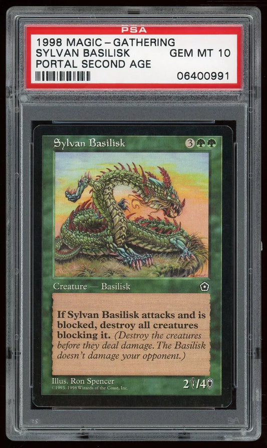 1998 MTG Magic the Gathering Portal Second Age Sylvan Basilisk PSA 10