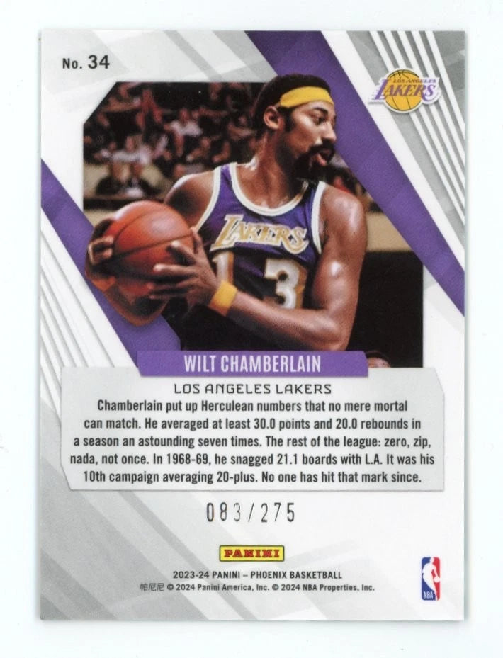WILT CHAMBERLAIN BLUE LAZER PRIZM /275 - 2023-24 Phoenix Basketball #34 LAKERS -  BigGreenBear.com Basketball cards 9.99 USD Big Green Bear