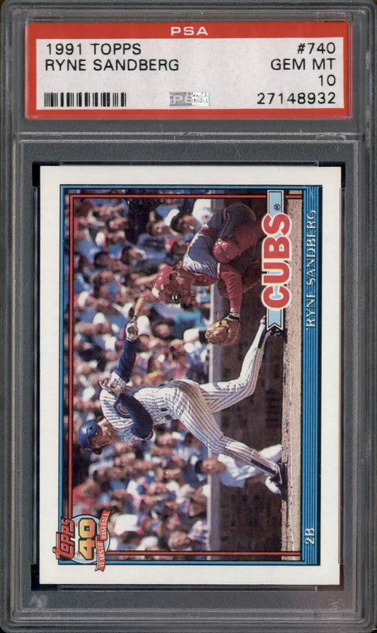 1991 Topps #740 Ryne Sandberg PSA 10