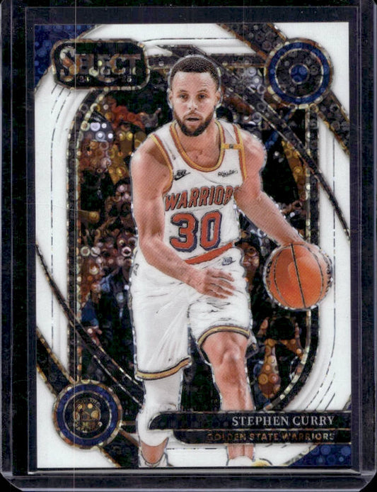 2024-25 Panini Select Stephen Curry White Disco Courtside #17/75