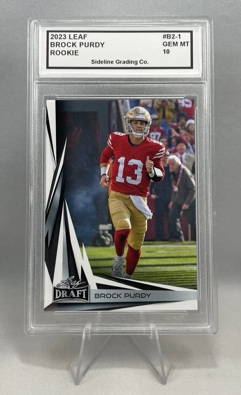 Brock Purdy Rookie Graded 10 Gem Mint 2023 Leaf #B2-1 49ers RC Draft