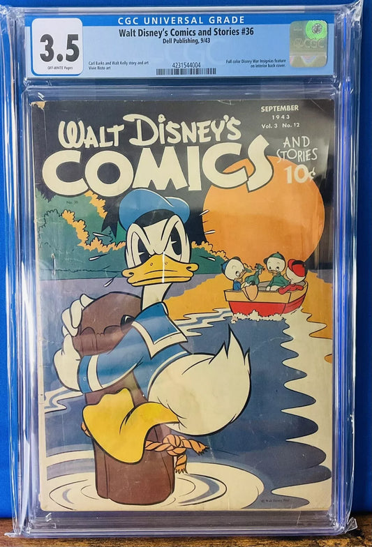 Walt Disney’s Comics & Stories #36 (1943) CGC 3.5