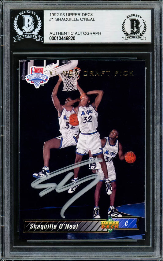 SHAQUILLE SHAQ O'NEAL AUTOGRAPHED 1992-93 UPPER DECK RC MAGIC BECKETT