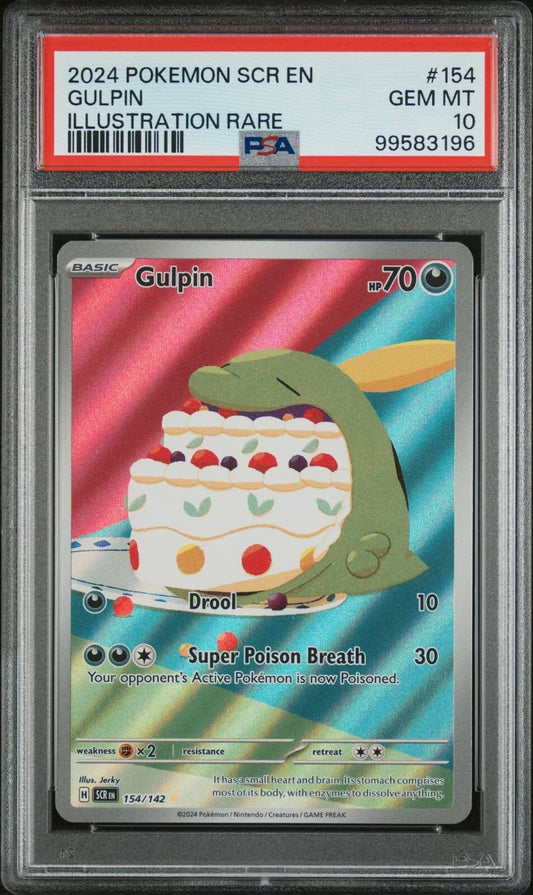 PSA 10 GEM MINT Gulpin IR 154/142 SCR EN Stellar Crown Pokemon TCG