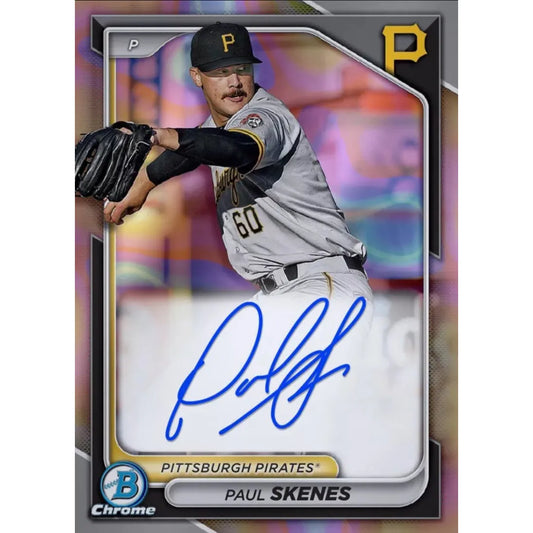 PAUL SKENES 2024 Topps Bowman Refractor Prospect Sig Rookie RC Auto Digital Card