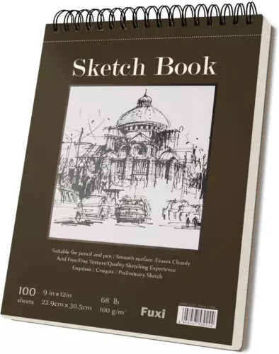 9 X 12 Inches Sketch Book, 1 Pack 100-Sheets