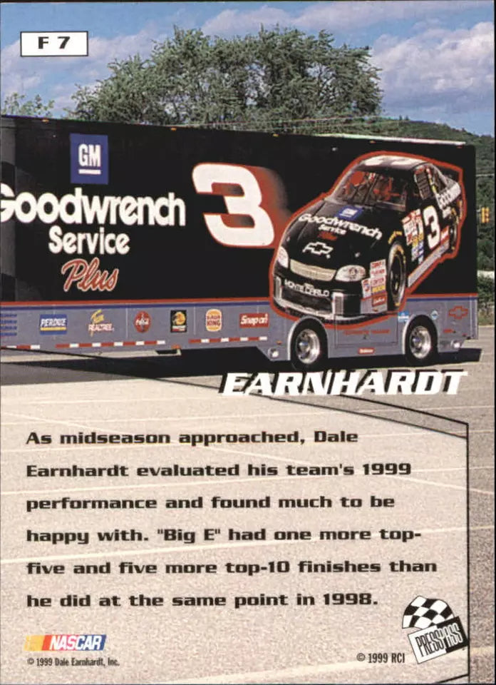 1999 Press Pass Stealth Fusion #F7 Dale Earnhardt