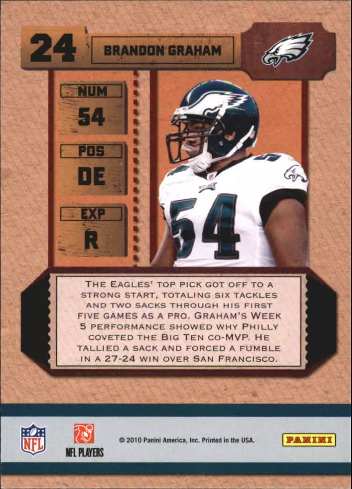 2010 Playoff Contenders ROY Contenders Eagles Football Card #24 Brandon Graham