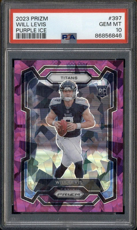 2023 Panini Prizm Purple Ice #397 Will Levis RC Rookie /225 PSA 10