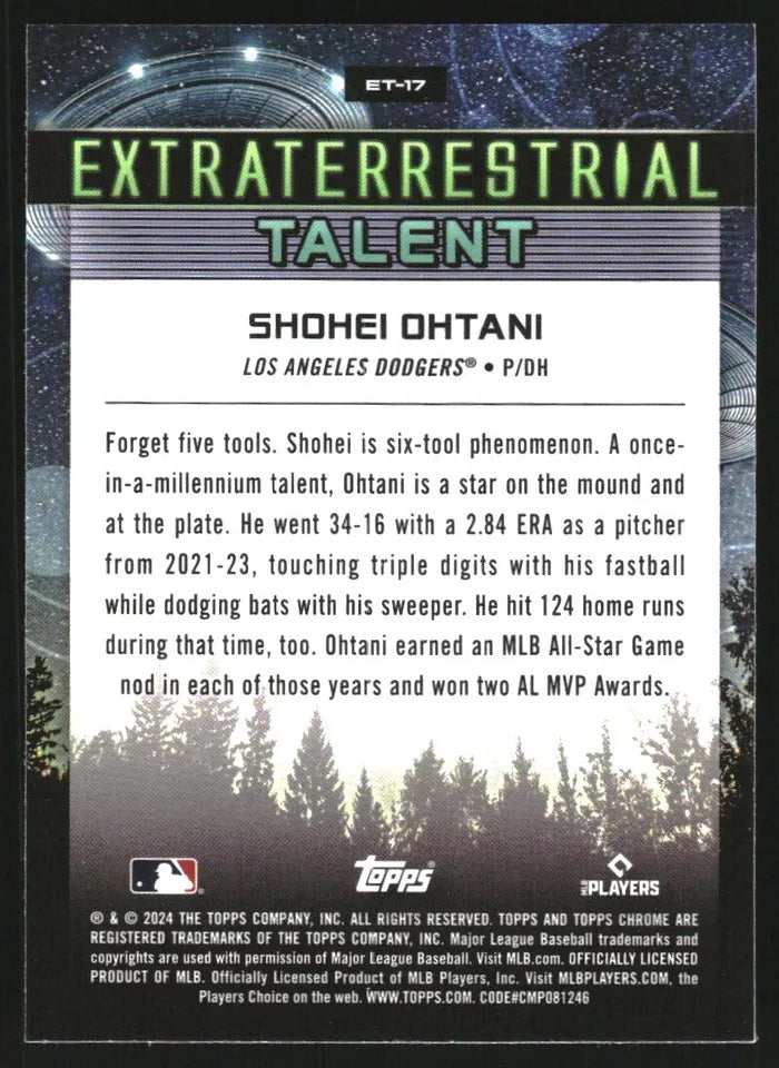 2024 Topps Cosmic Chrome Extraterrestrial Talent #ET17 Shohei Ohtani