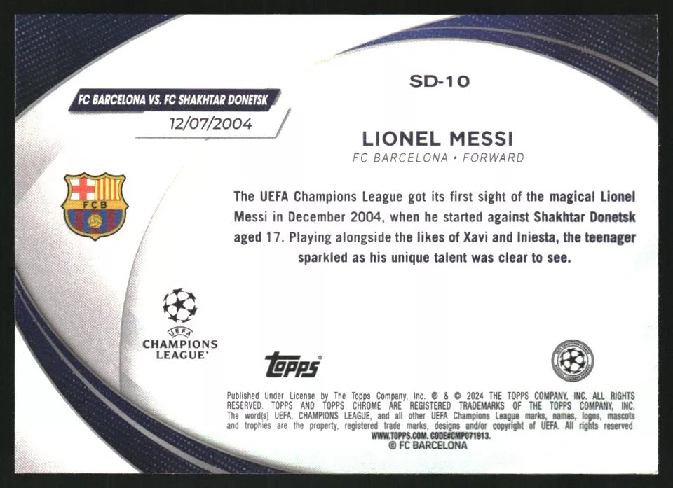 2023-24 Topps Chrome UEFA Club Starball Debuts #SD10 Lionel Messi -  BigGreenBear.com Soccer Cards 7.00 USD Big Green Bear