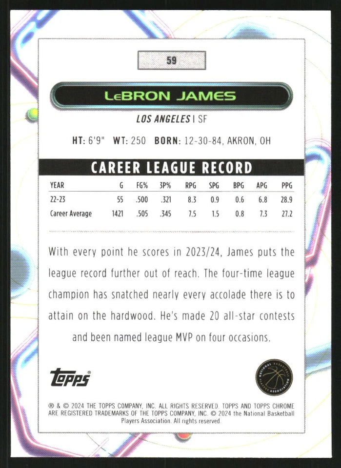 2023-24 Topps Cosmic Chrome #59 LeBron James