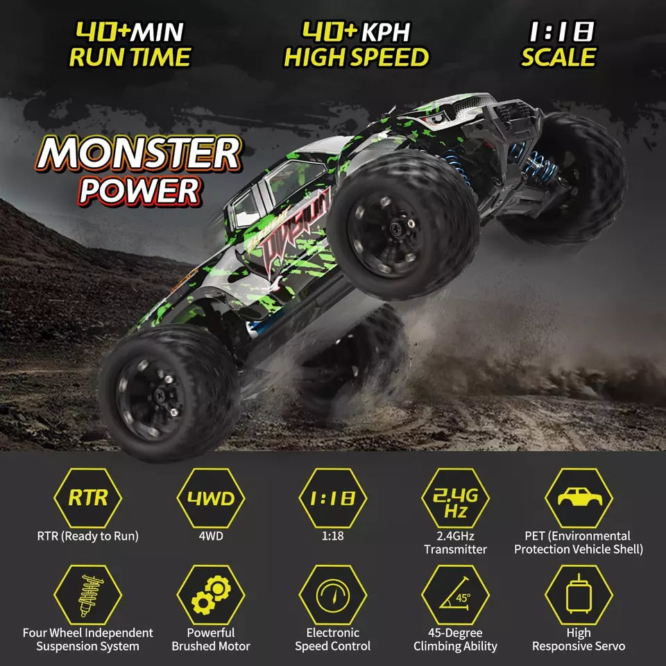 1:18 Scale All Terrain RC Cars, 40KM/H High Speed 4WD Remote Control Car