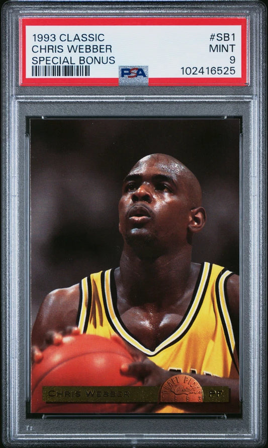 1993 CLASSIC #SB1 CHRIS WEBBER RC PSA 9 SPECIAL BONUS HOF ROOKIE