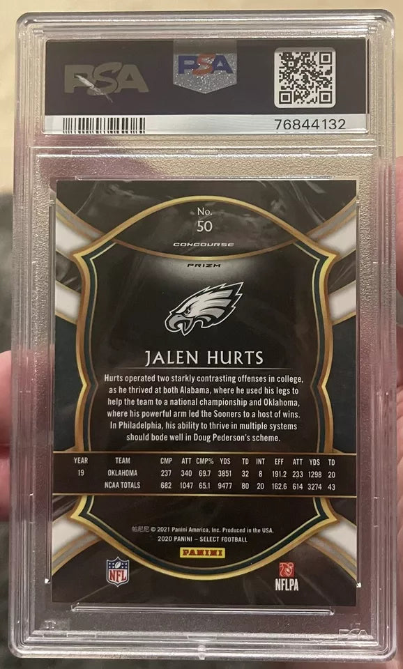 2020 Jalen Hurts RC #50 Select Concourse Silver Prizm Psa 10 -  BigGreenBear.com Football card 119.00 USD Big Green Bear