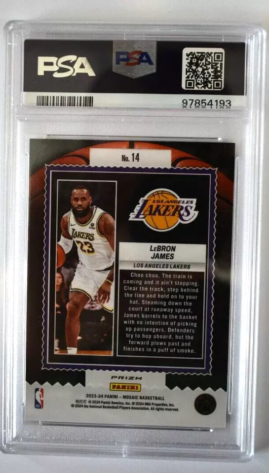 LeBron James Card 2023-24 Mosaic Jam Masters Green #14 PSA 10